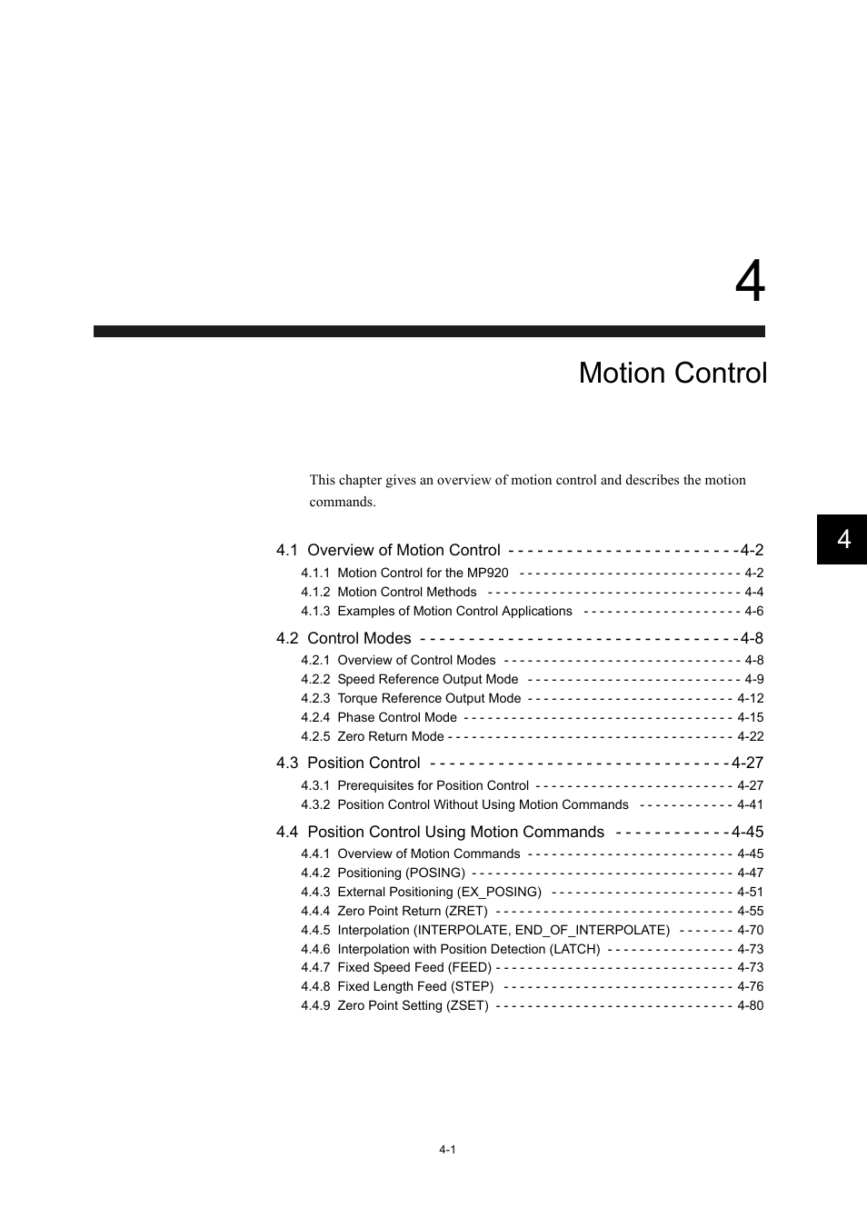 4 motion control, Motion control | Yaskawa MP920 User's Manual Design User Manual | Page 115 / 565