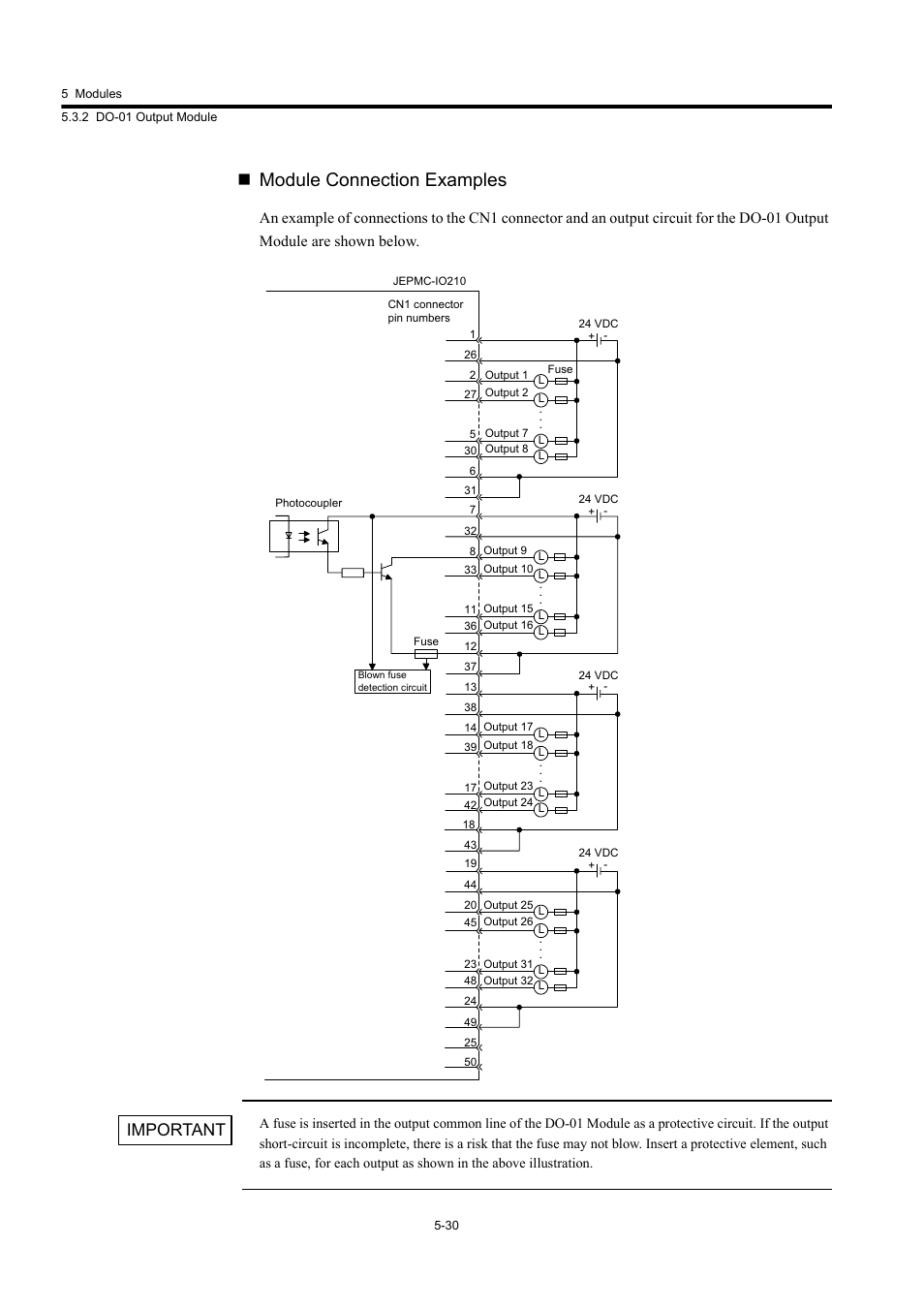Module connection examples, Important | Yaskawa MP920 User's Manual Design User Manual | Page 225 / 565