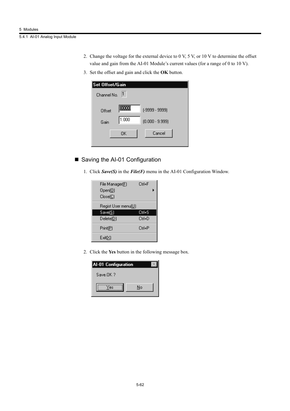 Saving the ai-01 configuration | Yaskawa MP920 User's Manual Design User Manual | Page 257 / 565