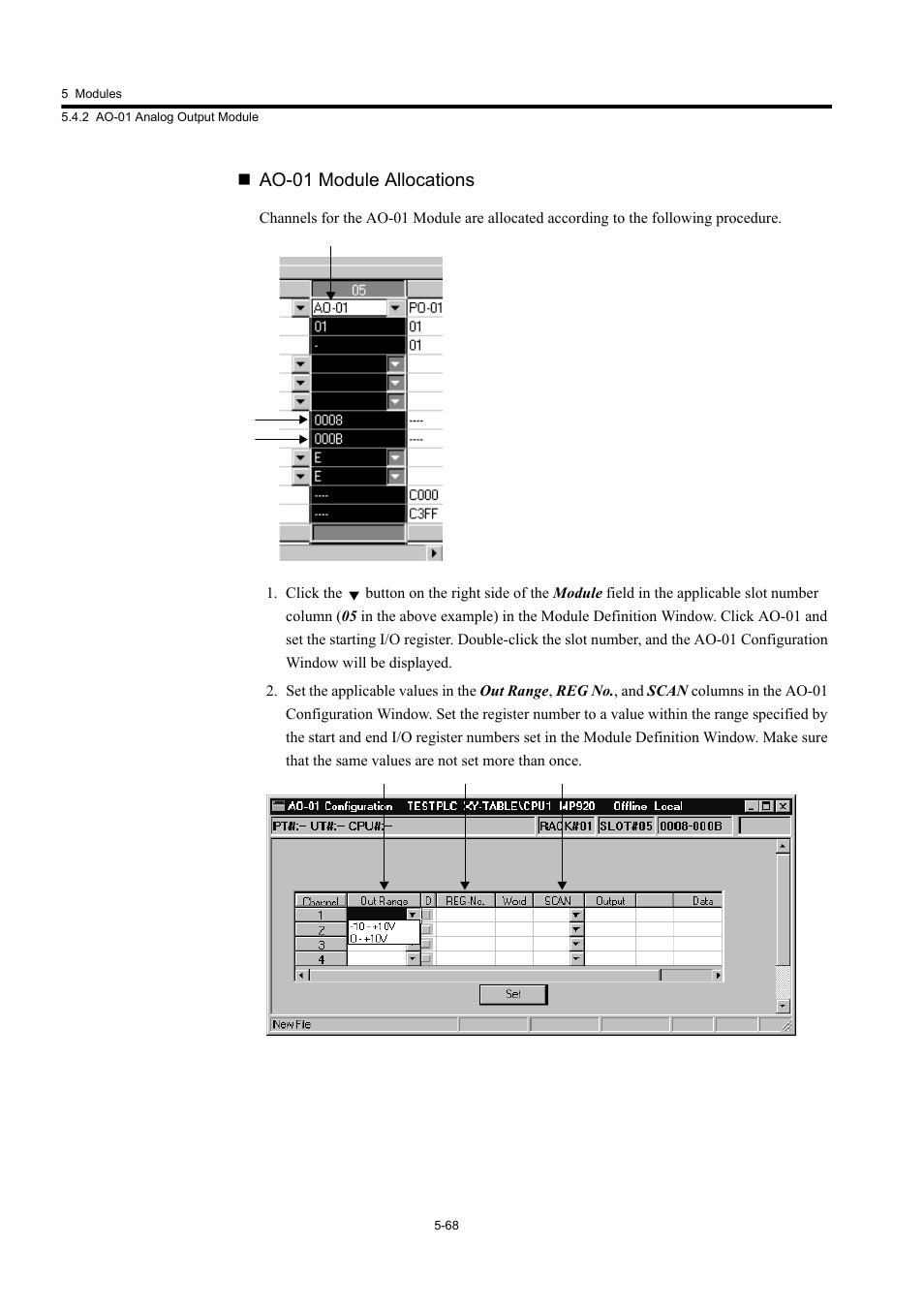 Ao-01 module allocations | Yaskawa MP920 User's Manual Design User Manual | Page 263 / 565
