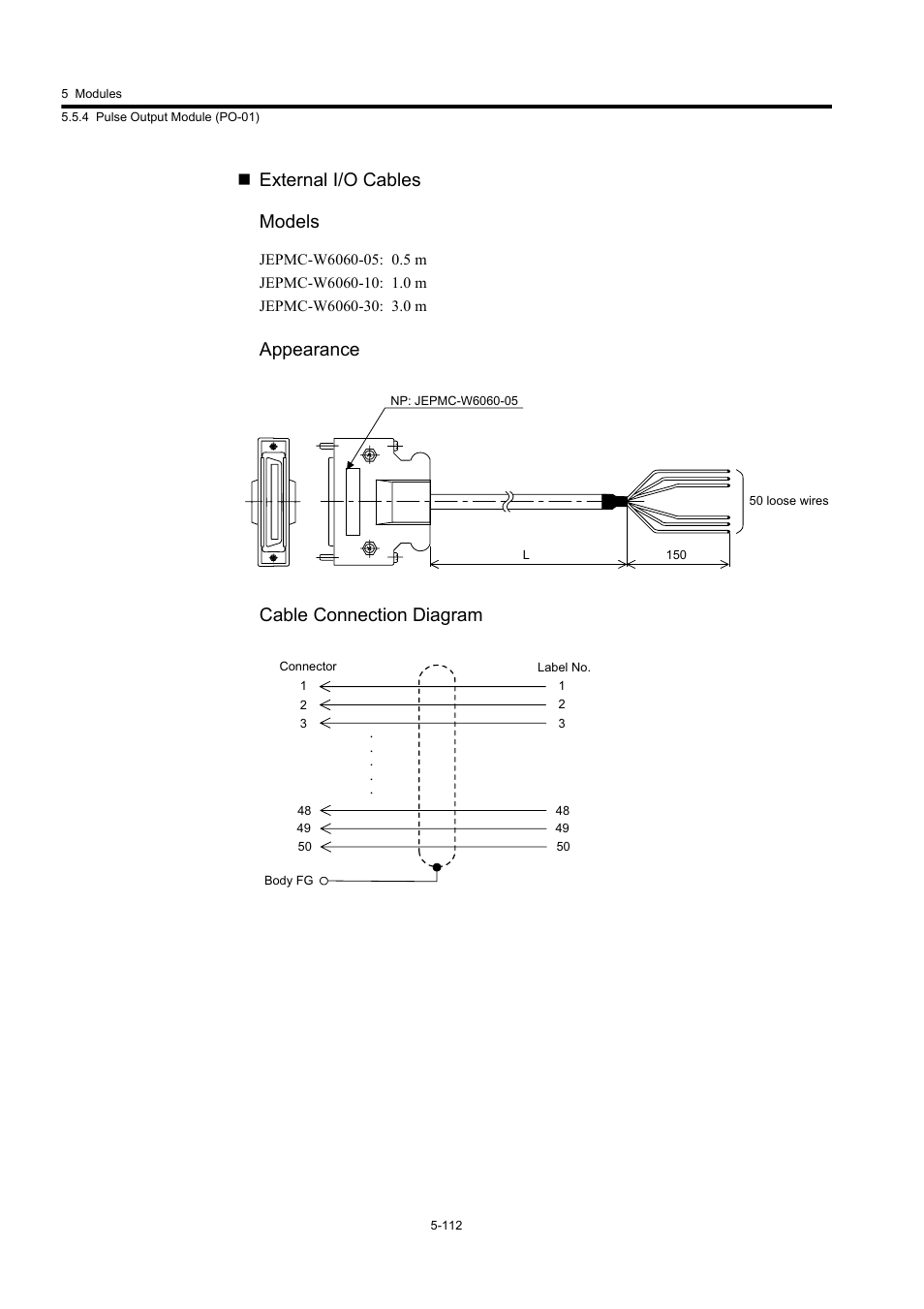 External i/o cables models, Appearance cable connection diagram | Yaskawa MP920 User's Manual Design User Manual | Page 307 / 565