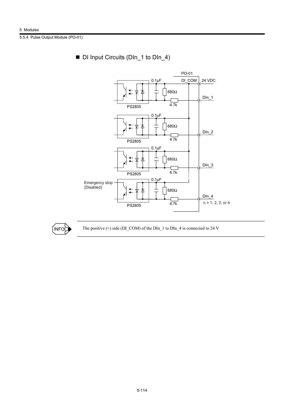 Di input circuits (din_1 to din_4) | Yaskawa MP920 User's Manual Design User Manual | Page 309 / 565