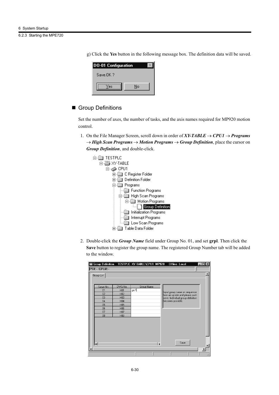 Group definitions | Yaskawa MP920 User's Manual Design User Manual | Page 360 / 565