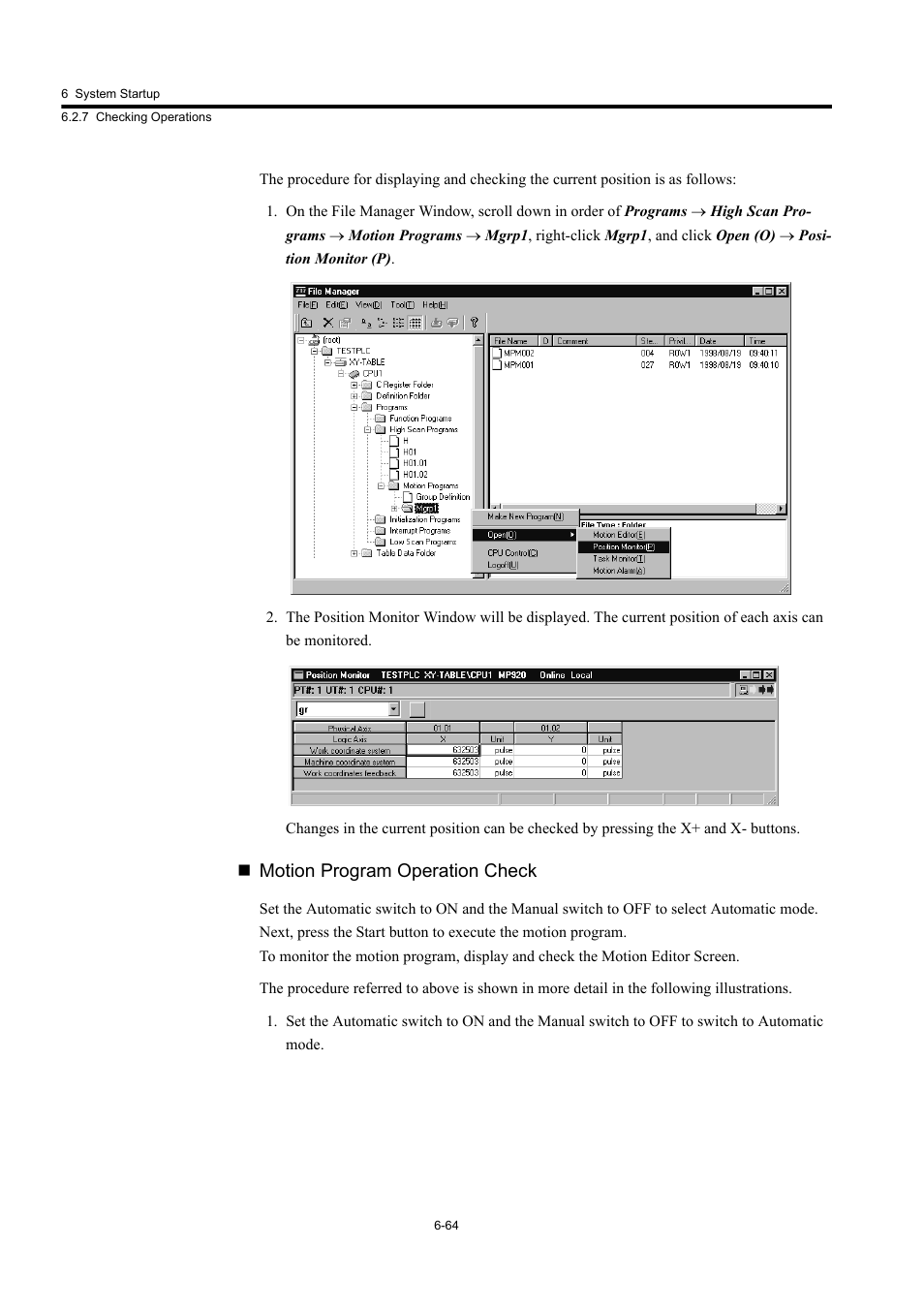 Motion program operation check | Yaskawa MP920 User's Manual Design User Manual | Page 394 / 565