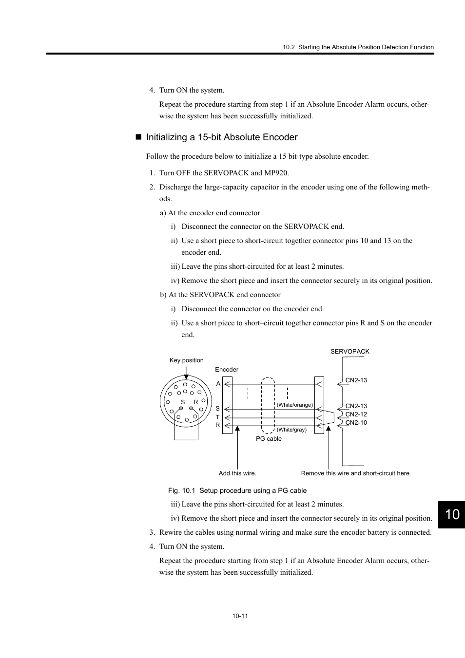Initializing a 15-bit absolute encoder | Yaskawa MP920 User's Manual Design User Manual | Page 456 / 565