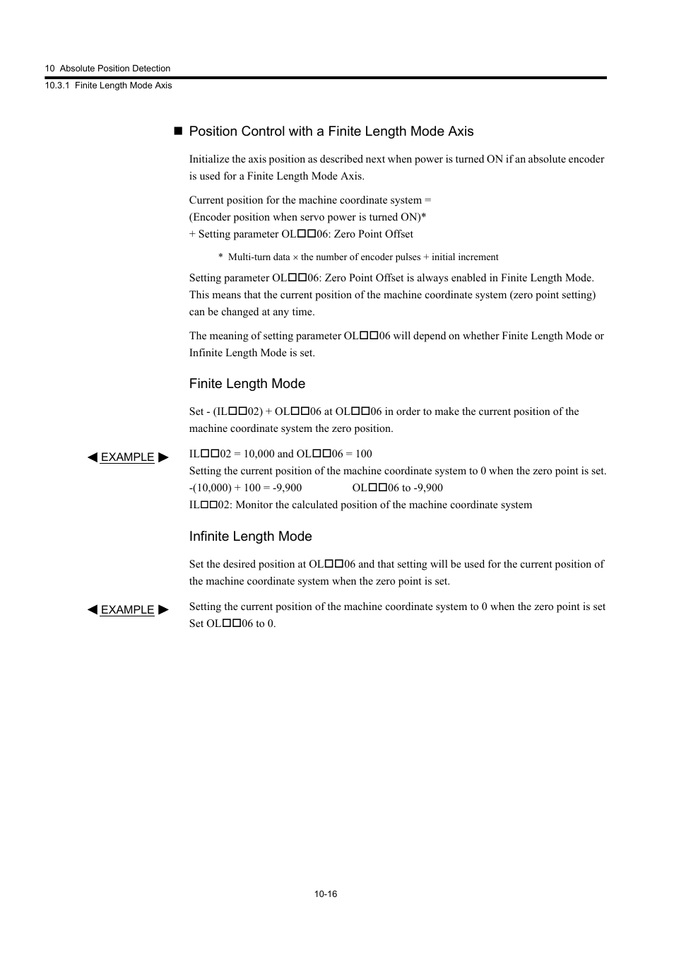 Position control with a finite length mode axis, Finite length mode, Infinite length mode | Yaskawa MP920 User's Manual Design User Manual | Page 461 / 565