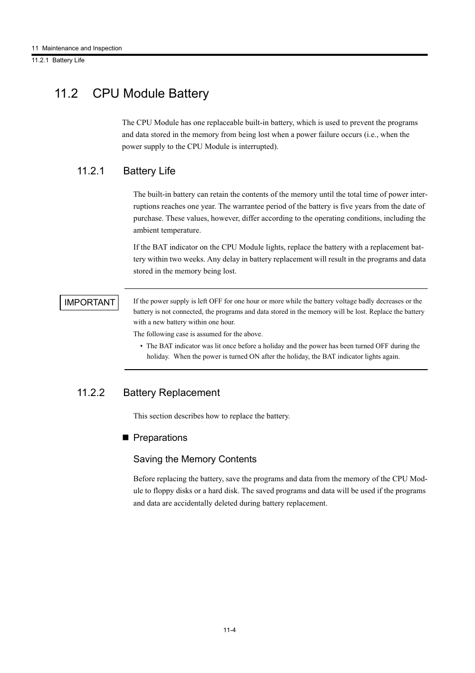 2 cpu module battery, 1 battery life, 2 battery replacement | Yaskawa MP920 User's Manual Design User Manual | Page 476 / 565