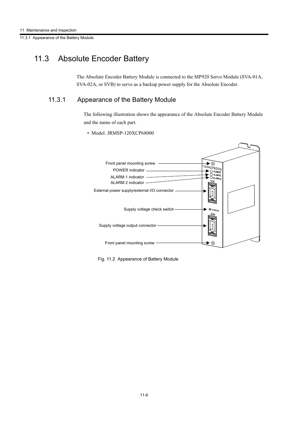 3 absolute encoder battery, 1 appearance of the battery module | Yaskawa MP920 User's Manual Design User Manual | Page 478 / 565