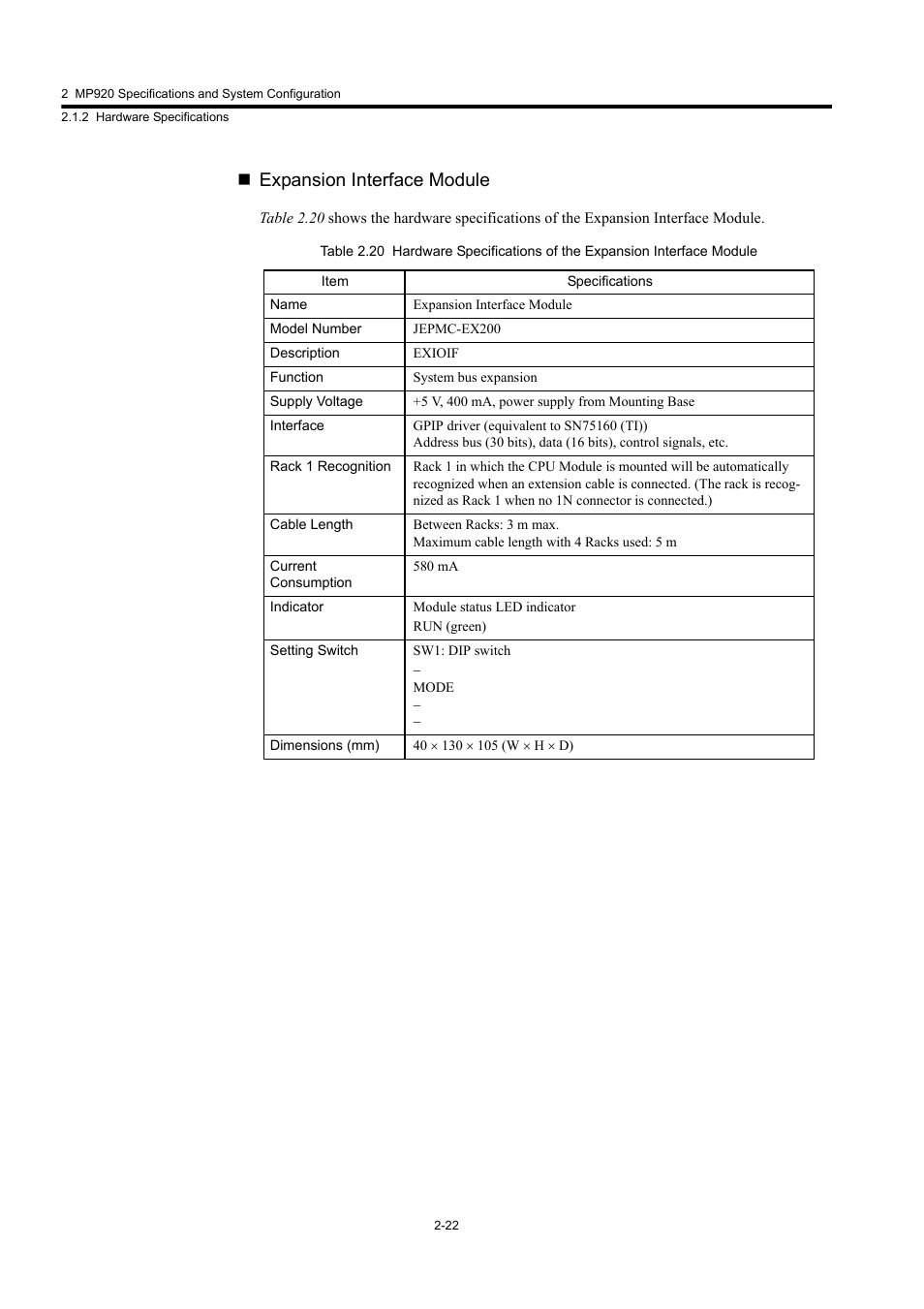 Expansion interface module | Yaskawa MP920 User's Manual Design User Manual | Page 48 / 565