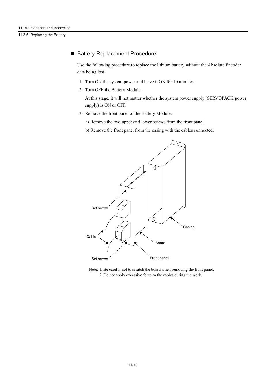 Battery replacement procedure | Yaskawa MP920 User's Manual Design User Manual | Page 488 / 565