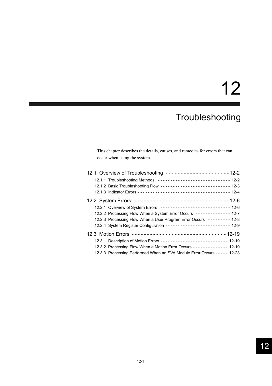 12 troubleshooting, Troubleshooting | Yaskawa MP920 User's Manual Design User Manual | Page 491 / 565