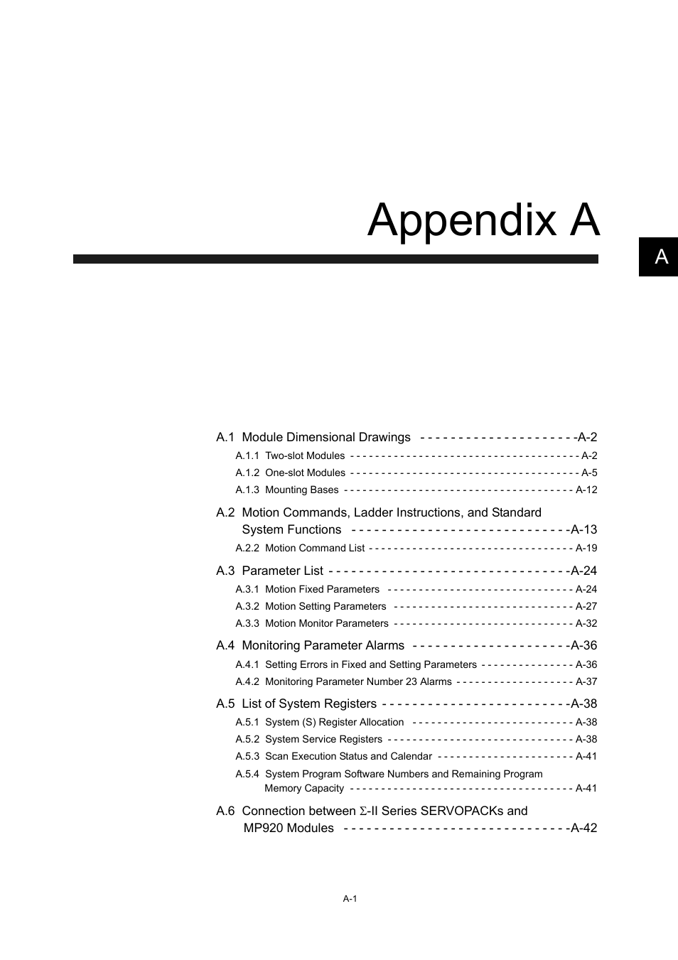 Appendix a | Yaskawa MP920 User's Manual Design User Manual | Page 516 / 565