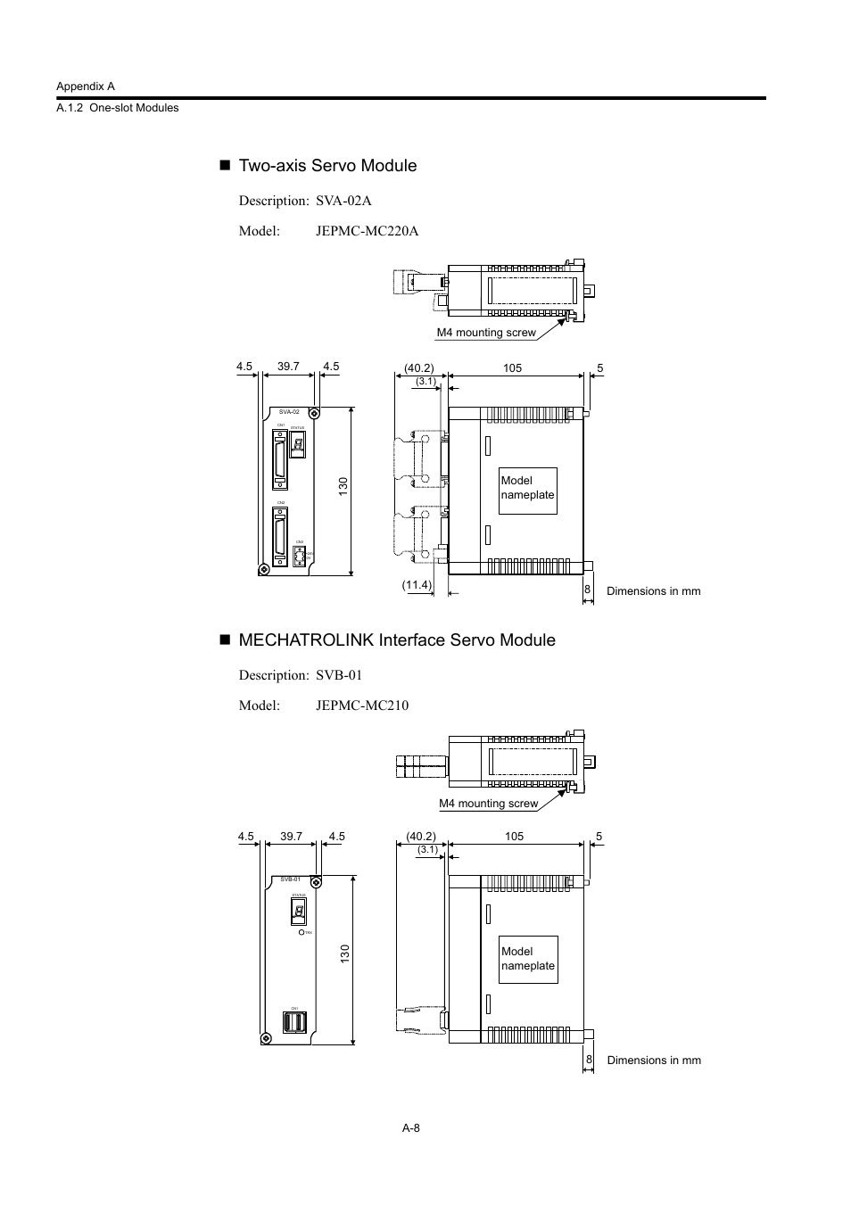 Two-axis servo module, Mechatrolink interface servo module | Yaskawa MP920 User's Manual Design User Manual | Page 523 / 565