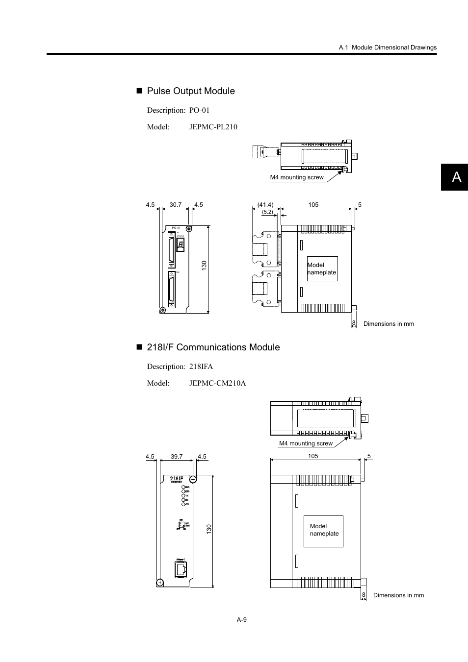Pulse output module, 218i/f communications module | Yaskawa MP920 User's Manual Design User Manual | Page 524 / 565