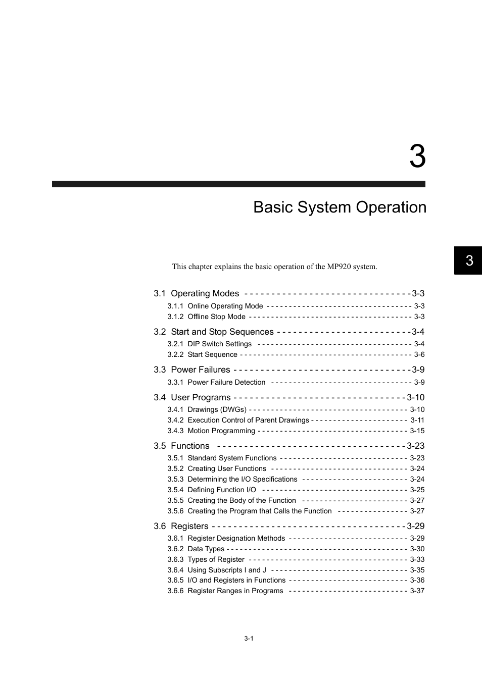 3 basic system operation, Basic system operation | Yaskawa MP920 User's Manual Design User Manual | Page 75 / 565