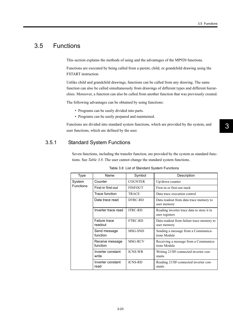 5 functions, 1 standard system functions | Yaskawa MP920 User's Manual Design User Manual | Page 97 / 565