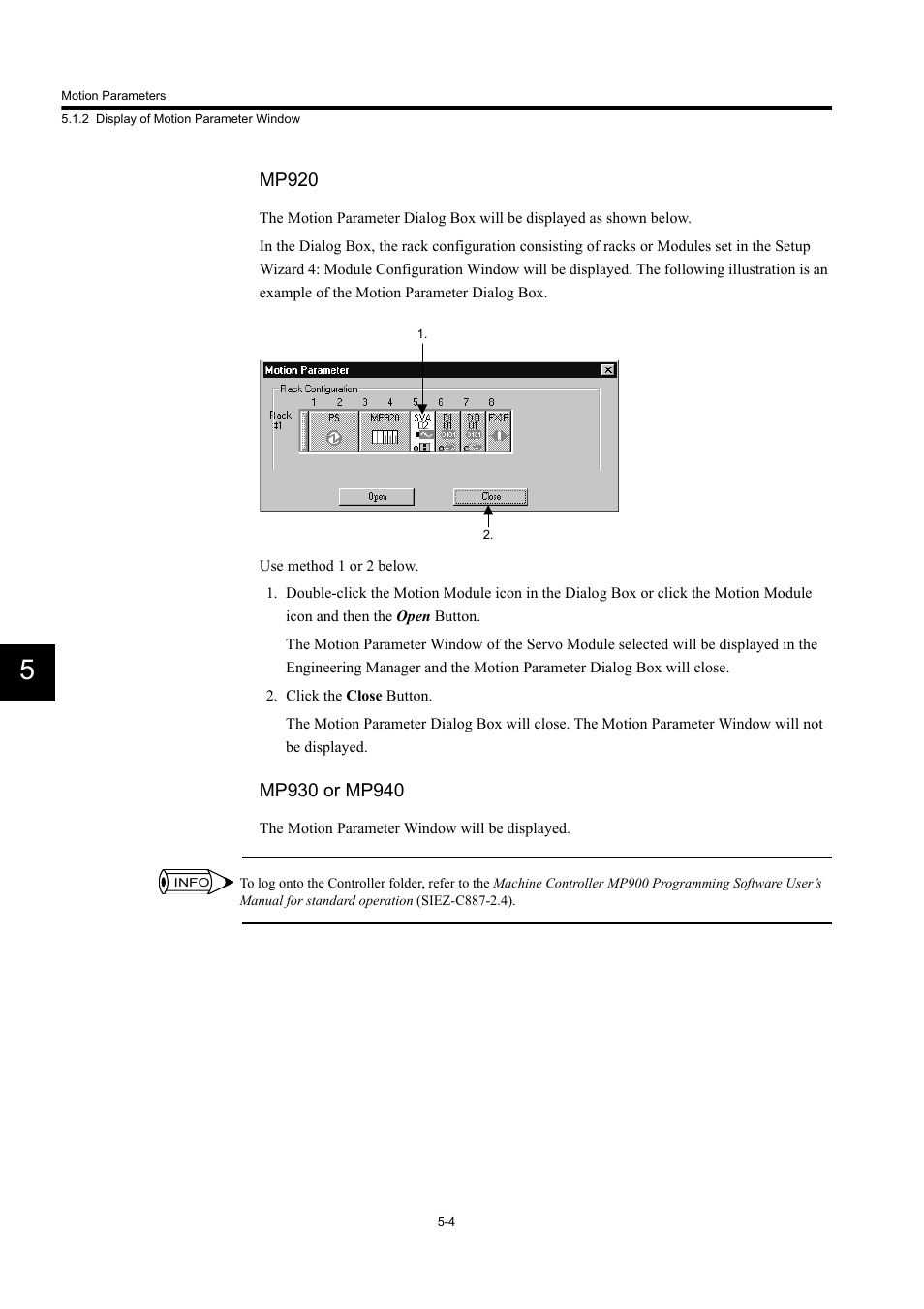 Mp920 | Yaskawa MP900 Series Machine Controller Programming Panel for Simple Operation User Manual | Page 120 / 140