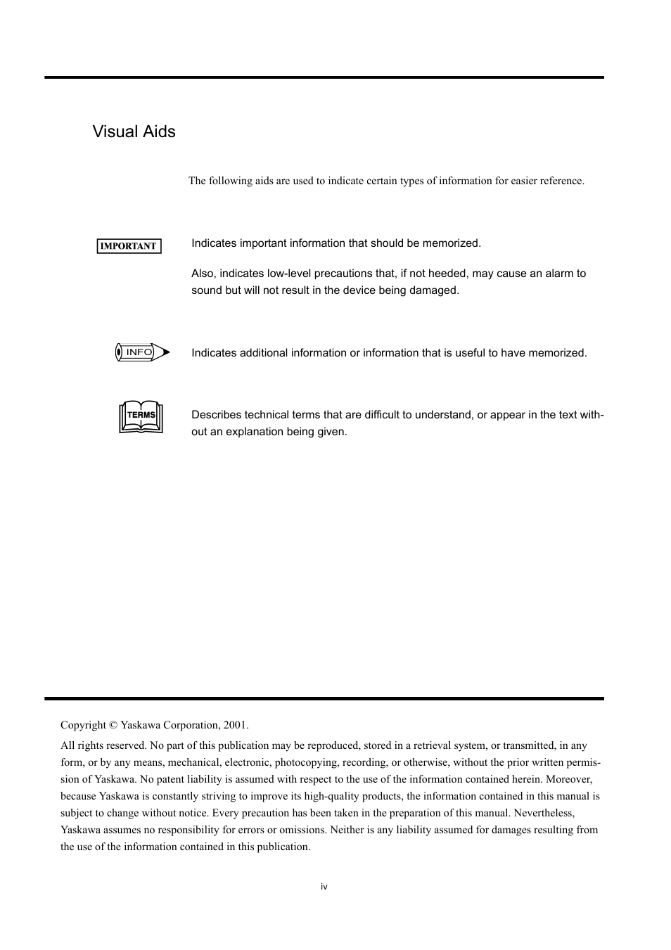 Visual aids | Yaskawa MP900 Series Machine Controller Programming Panel for Simple Operation User Manual | Page 3 / 140