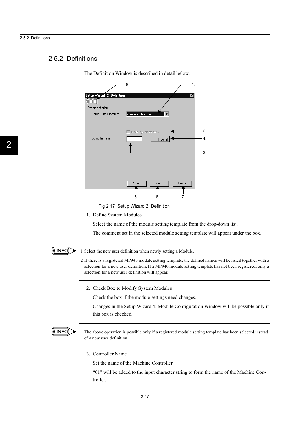 2 definitions | Yaskawa MP900 Series Machine Controller Programming Panel for Simple Operation User Manual | Page 59 / 140