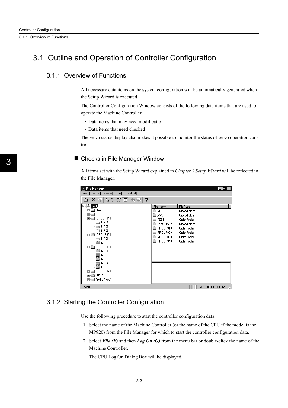 1 overview of functions, 2 starting the controller configuration | Yaskawa MP900 Series Machine Controller Programming Panel for Simple Operation User Manual | Page 72 / 140