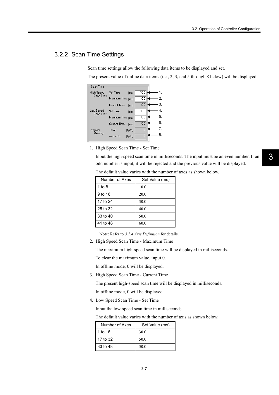 2 scan time settings | Yaskawa MP900 Series Machine Controller Programming Panel for Simple Operation User Manual | Page 77 / 140