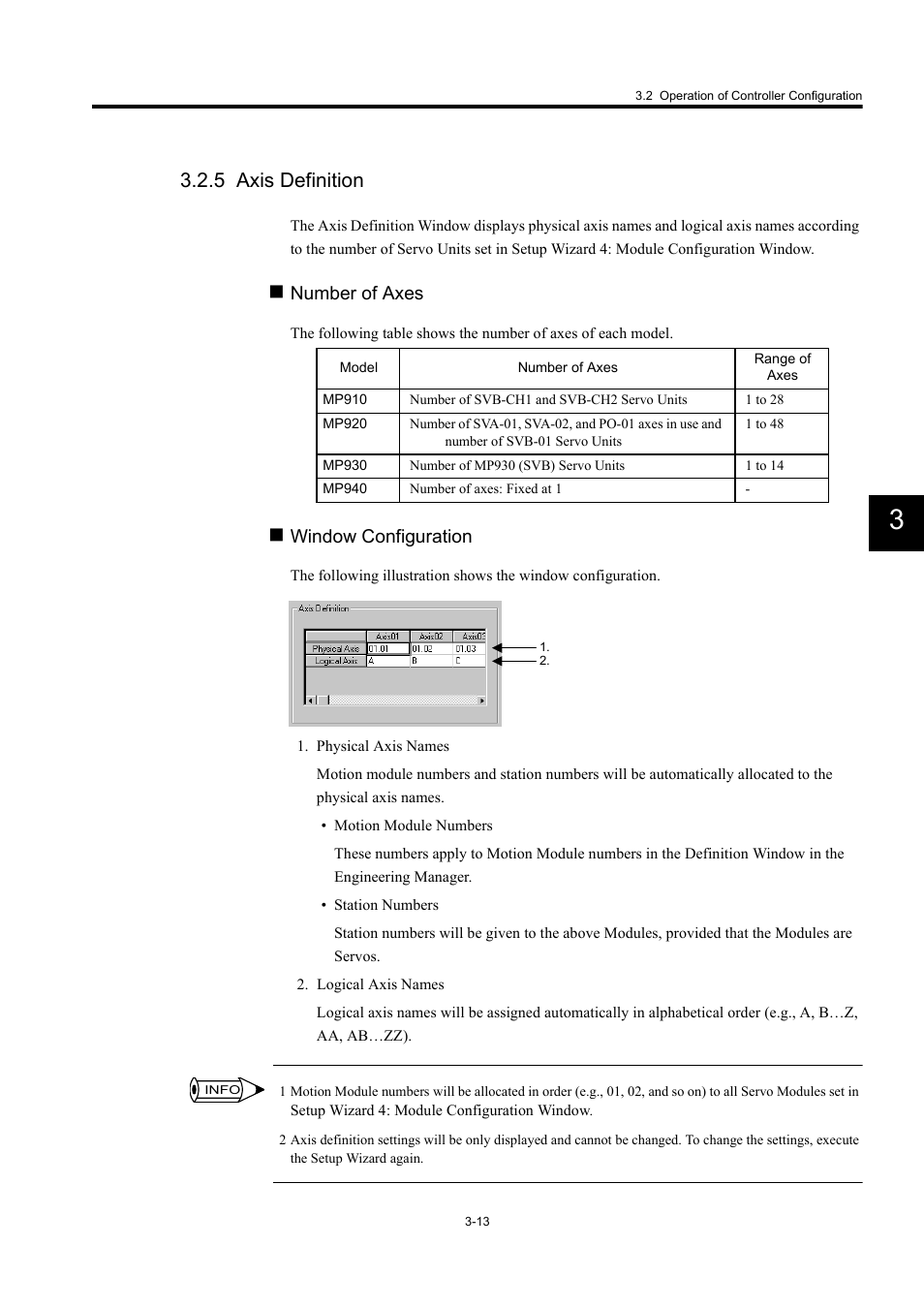 5 axis definition, Number of axes, Window configuration | Yaskawa MP900 Series Machine Controller Programming Panel for Simple Operation User Manual | Page 83 / 140