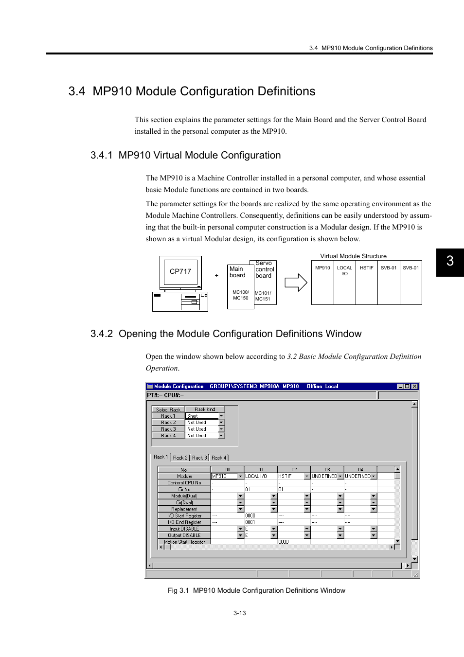 4 mp910 module configuration definitions, 1 mp910 virtual module configuration | Yaskawa MP900 Series Machine Controller for Standard Operation User Manual | Page 108 / 509