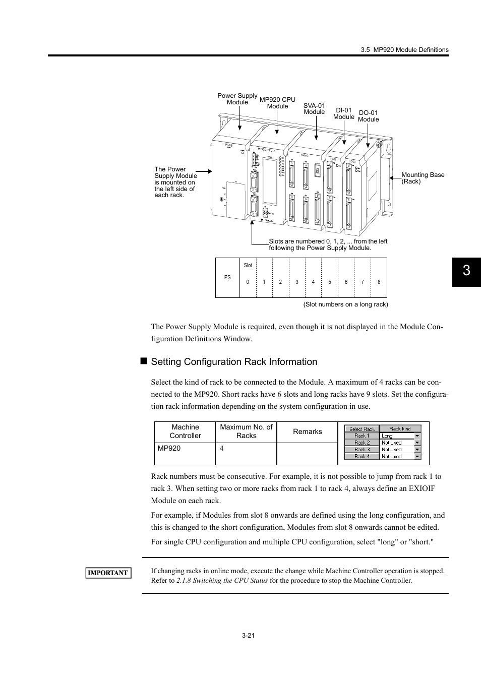 Setting configuration rack information | Yaskawa MP900 Series Machine Controller for Standard Operation User Manual | Page 116 / 509