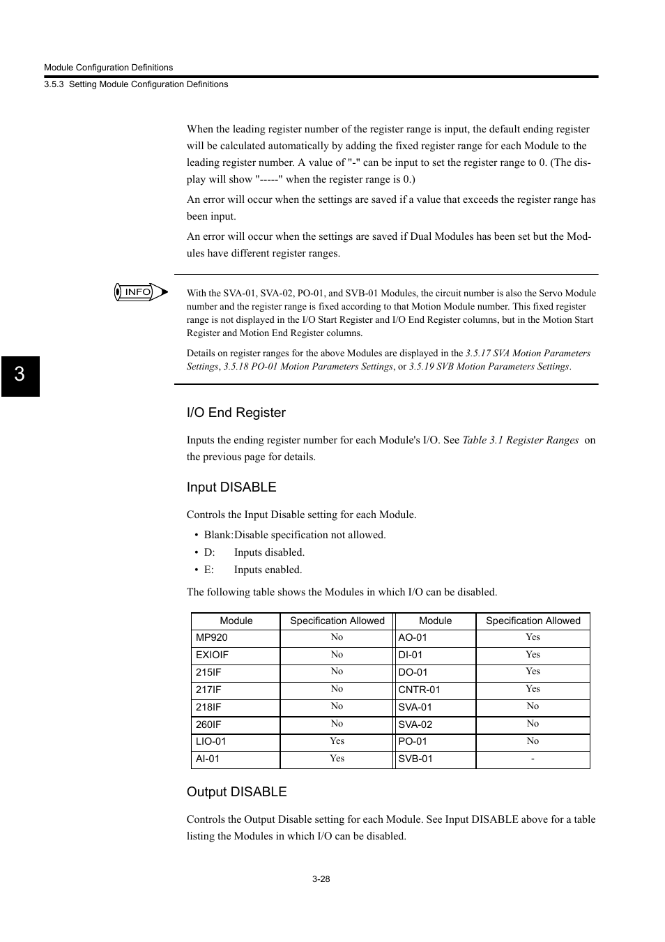 I/o end register, Input disable, Output disable | Yaskawa MP900 Series Machine Controller for Standard Operation User Manual | Page 123 / 509