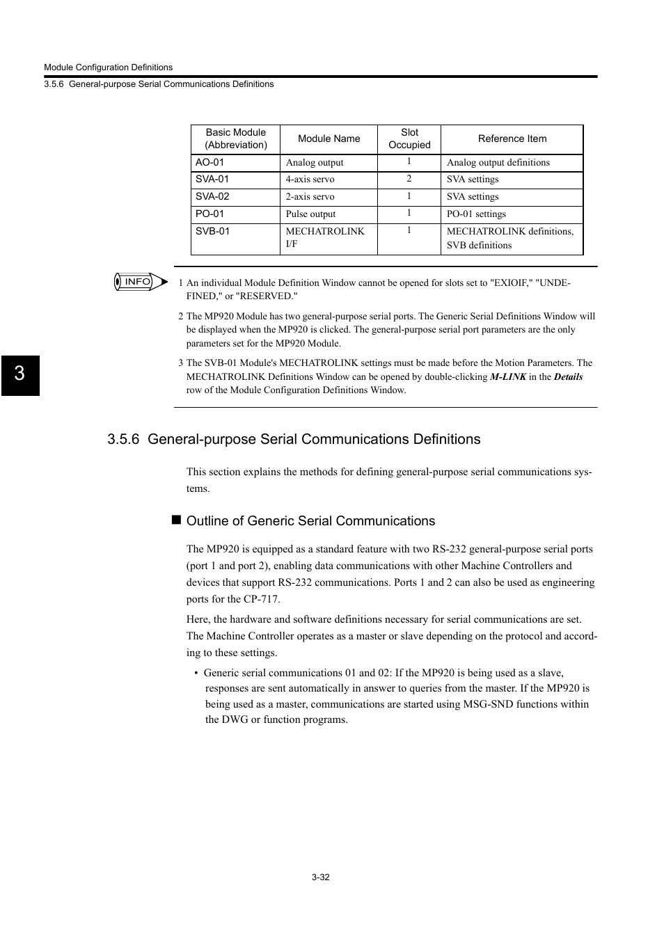 Outline of generic serial communications | Yaskawa MP900 Series Machine Controller for Standard Operation User Manual | Page 127 / 509