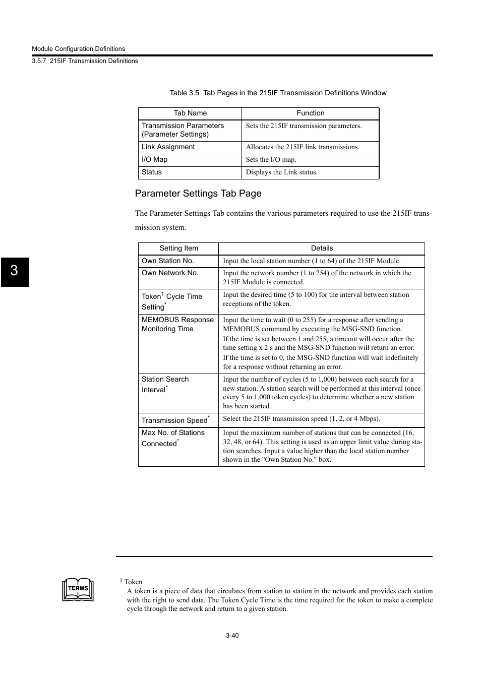 Parameter settings tab page | Yaskawa MP900 Series Machine Controller for Standard Operation User Manual | Page 135 / 509