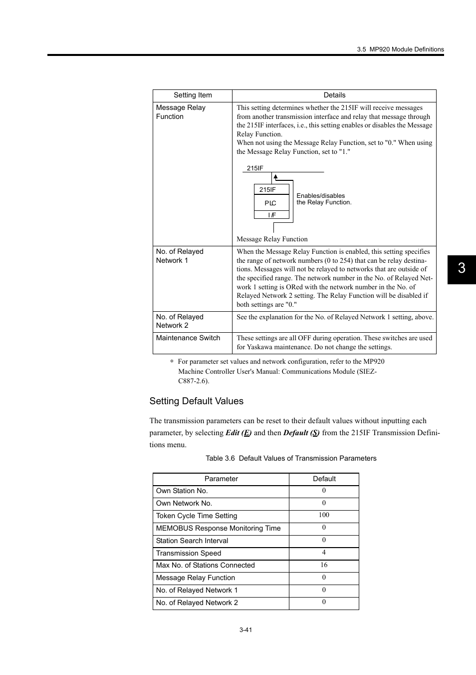 Setting default values | Yaskawa MP900 Series Machine Controller for Standard Operation User Manual | Page 136 / 509