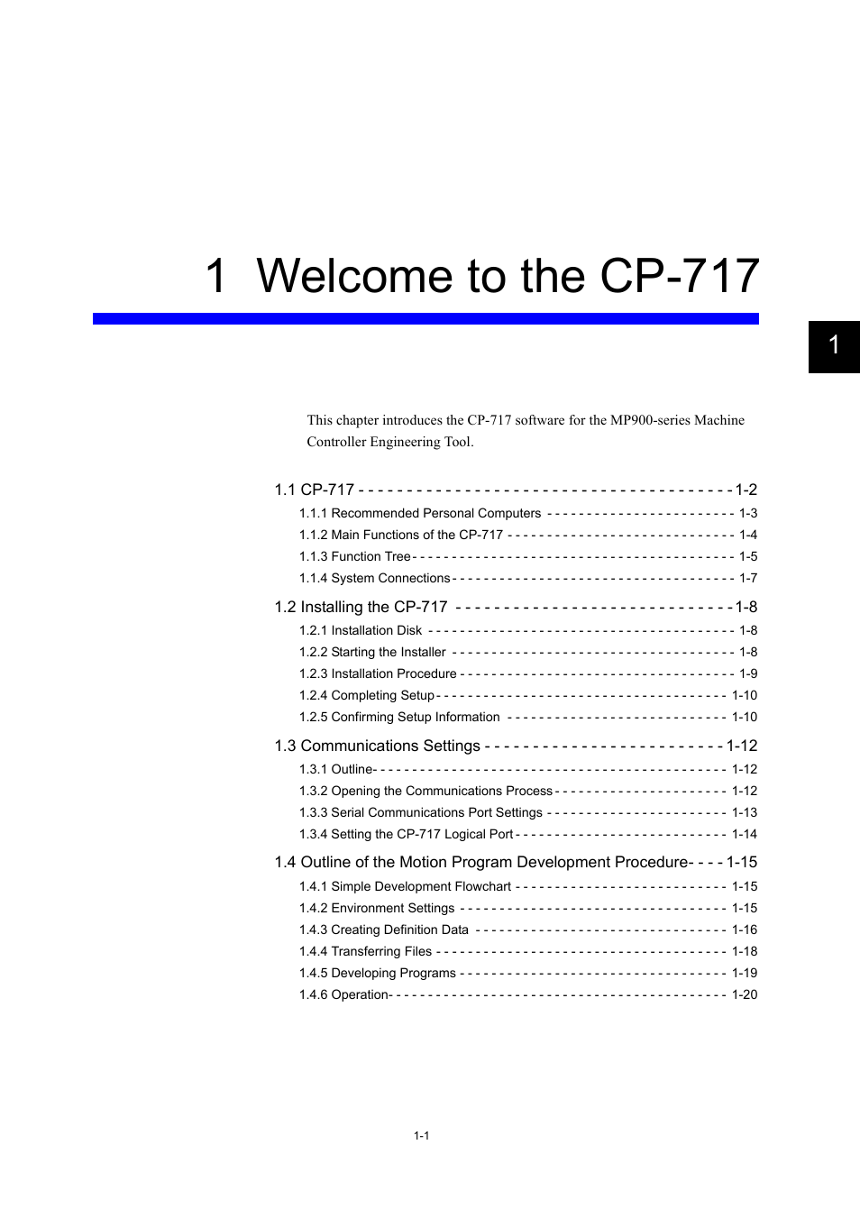 1 welcome to the cp-717 | Yaskawa MP900 Series Machine Controller for Standard Operation User Manual | Page 14 / 509