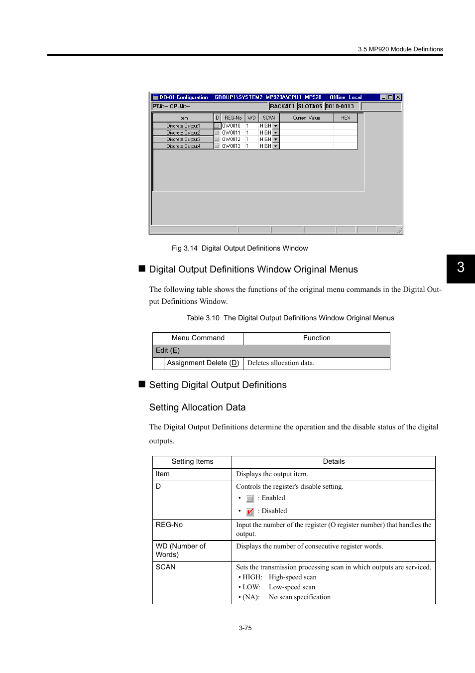 Digital output definitions window original menus | Yaskawa MP900 Series Machine Controller for Standard Operation User Manual | Page 170 / 509