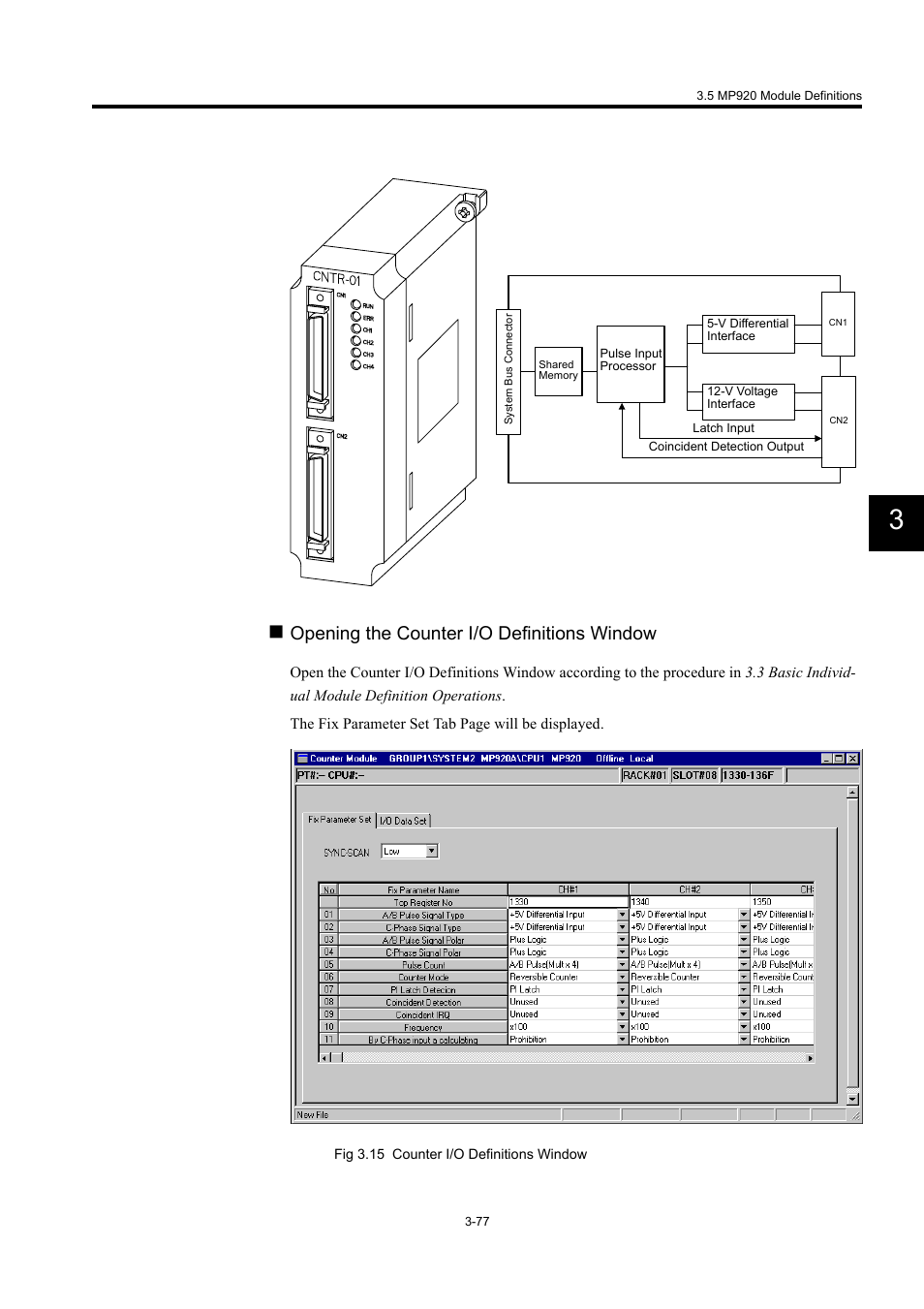 Opening the counter i/o definitions window | Yaskawa MP900 Series Machine Controller for Standard Operation User Manual | Page 172 / 509