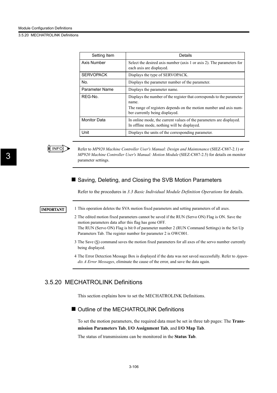 20 mechatrolink definitions, Outline of the mechatrolink definitions | Yaskawa MP900 Series Machine Controller for Standard Operation User Manual | Page 201 / 509