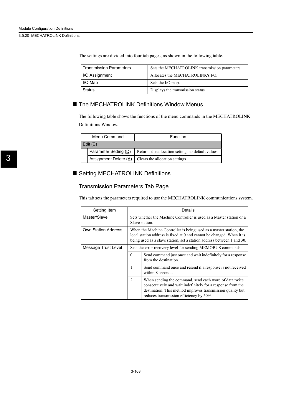 The mechatrolink definitions window menus | Yaskawa MP900 Series Machine Controller for Standard Operation User Manual | Page 203 / 509