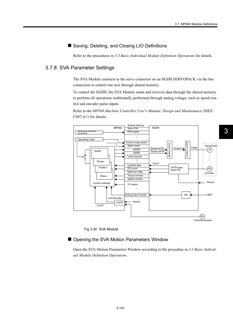 8 sva parameter settings, Saving, deleting, and closing lio definitions, Opening the sva motion parameters window | Yaskawa MP900 Series Machine Controller for Standard Operation User Manual | Page 238 / 509