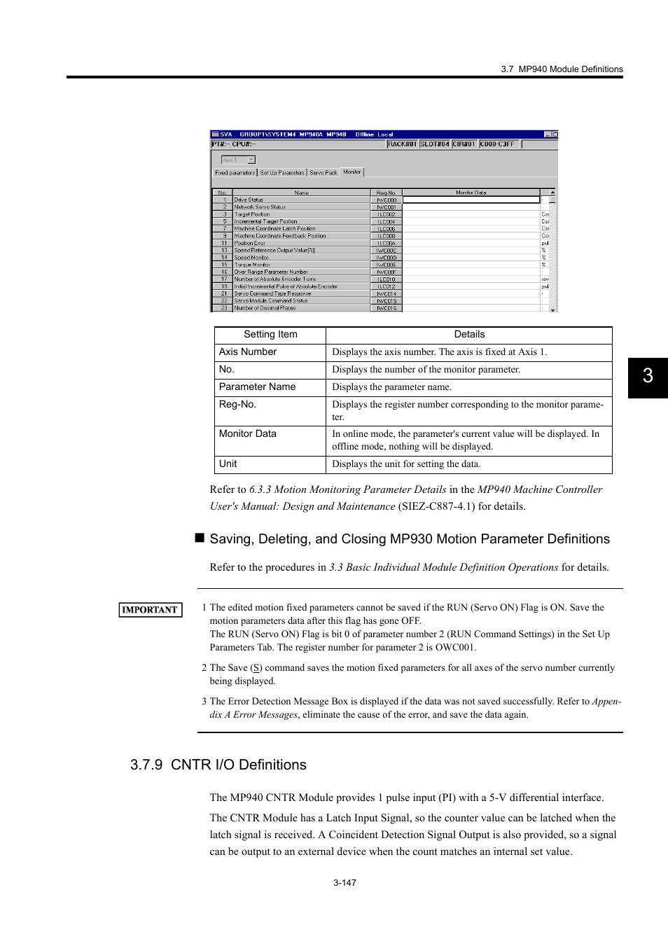 9 cntr i/o definitions | Yaskawa MP900 Series Machine Controller for Standard Operation User Manual | Page 242 / 509