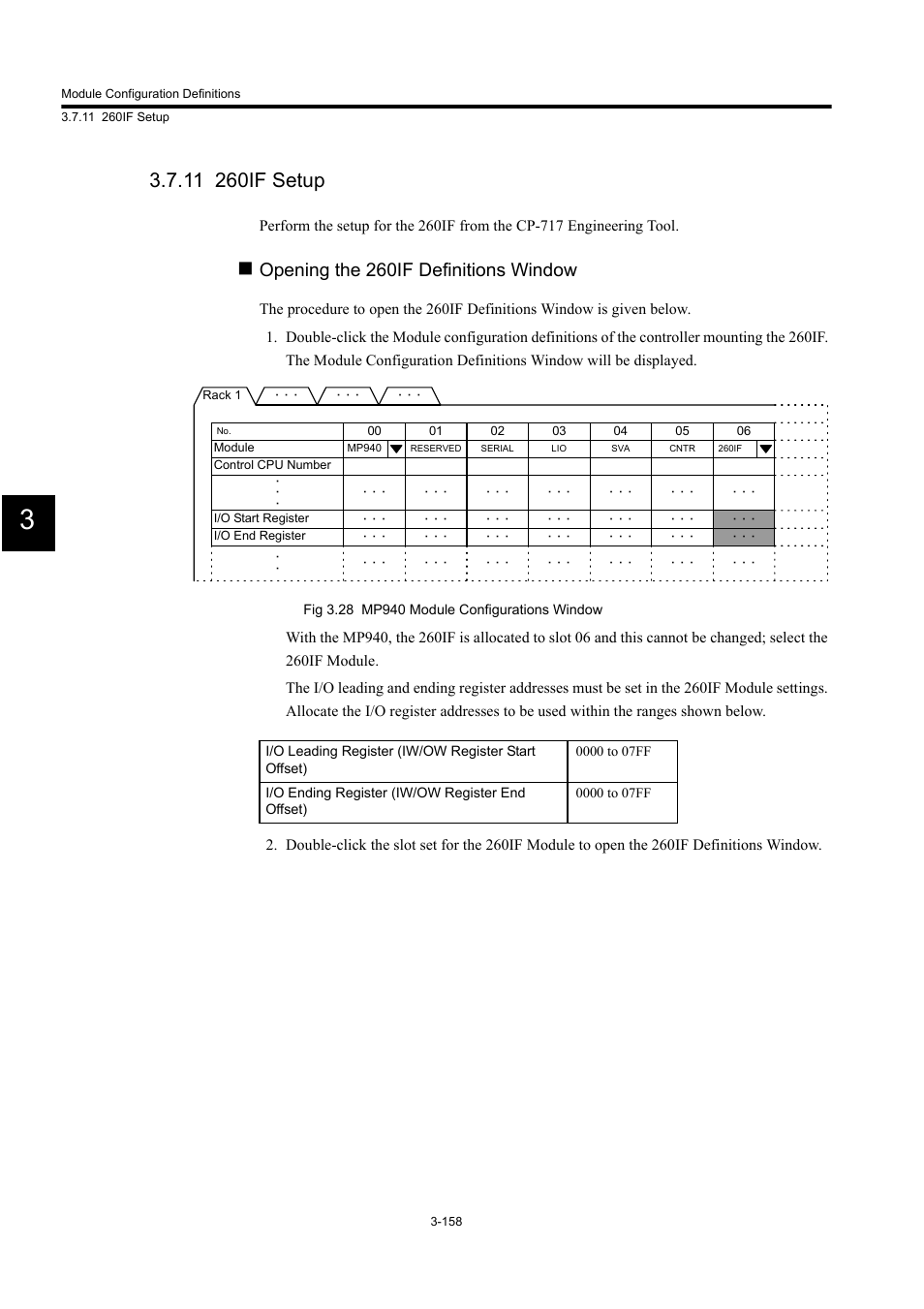 11 260if setup, Opening the 260if definitions window | Yaskawa MP900 Series Machine Controller for Standard Operation User Manual | Page 253 / 509