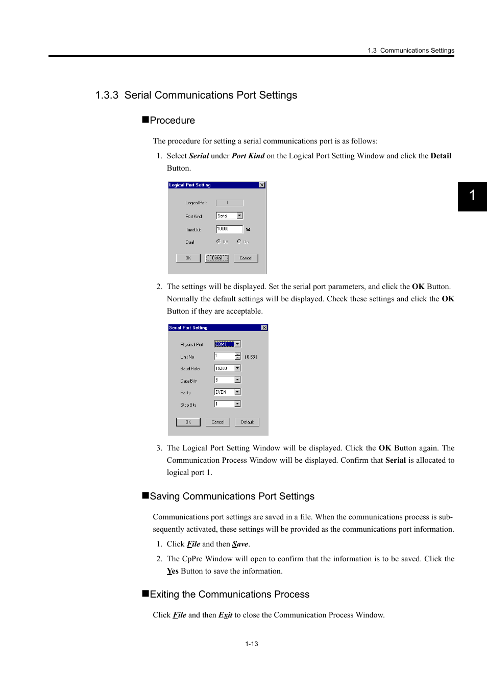 3 serial communications port settings | Yaskawa MP900 Series Machine Controller for Standard Operation User Manual | Page 26 / 509