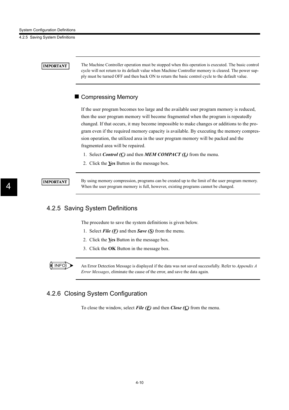 5 saving system definitions, 6 closing system configuration | Yaskawa MP900 Series Machine Controller for Standard Operation User Manual | Page 267 / 509
