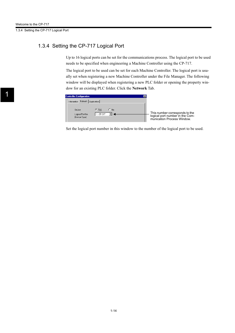 4 setting the cp-717 logical port | Yaskawa MP900 Series Machine Controller for Standard Operation User Manual | Page 27 / 509