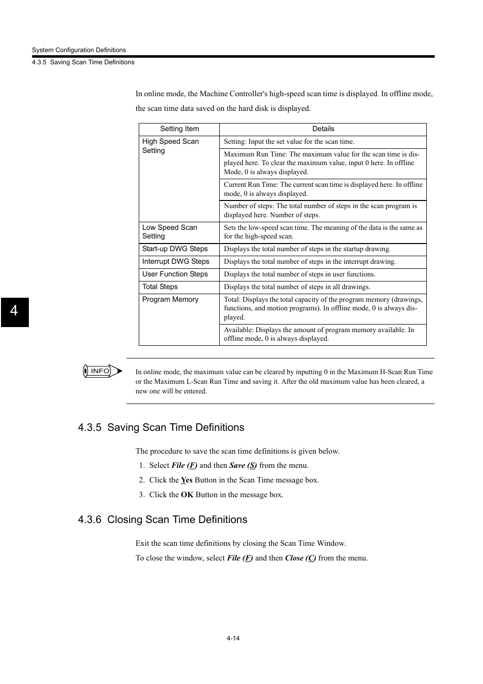 5 saving scan time definitions, 6 closing scan time definitions | Yaskawa MP900 Series Machine Controller for Standard Operation User Manual | Page 271 / 509