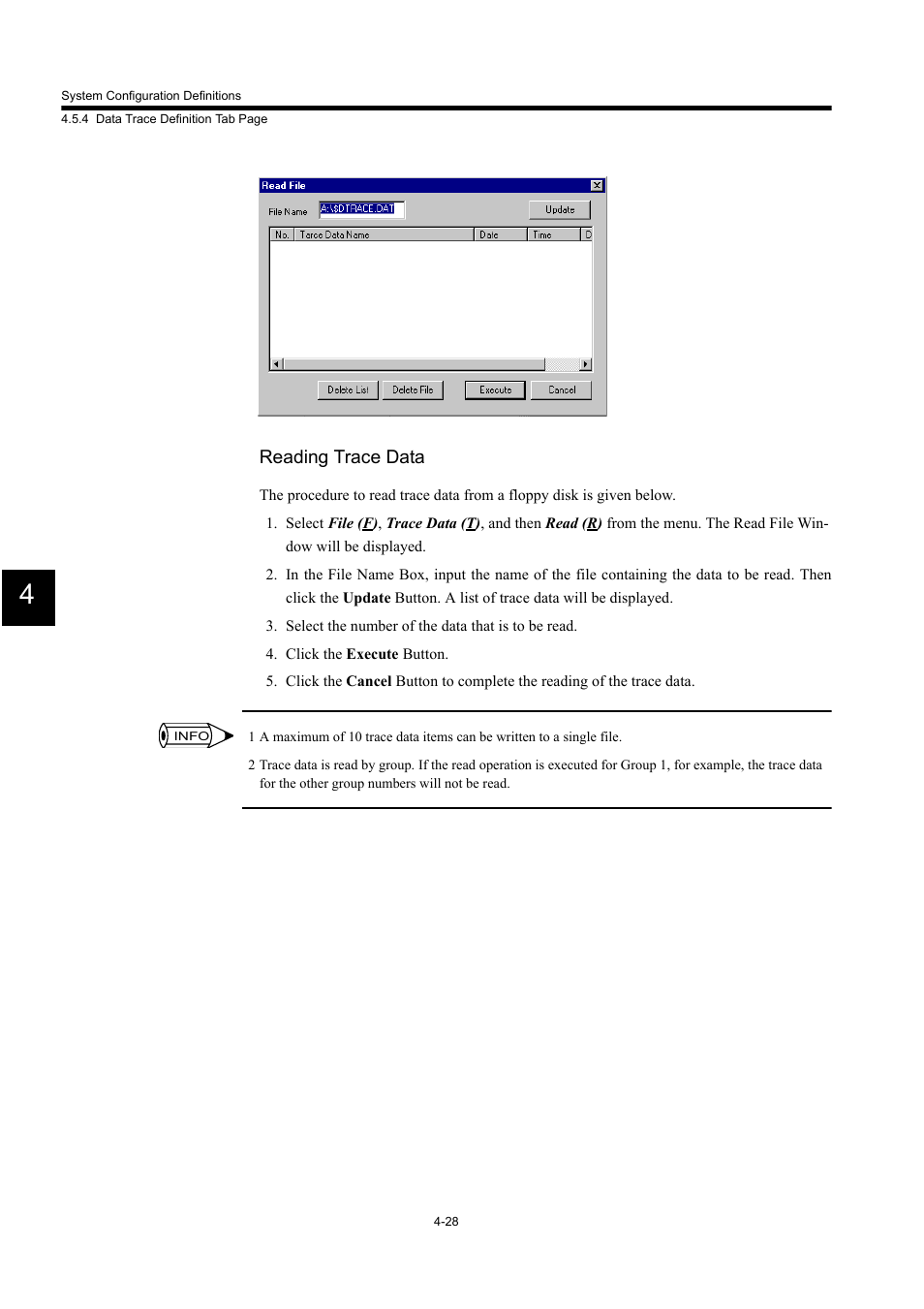 Reading trace data | Yaskawa MP900 Series Machine Controller for Standard Operation User Manual | Page 285 / 509