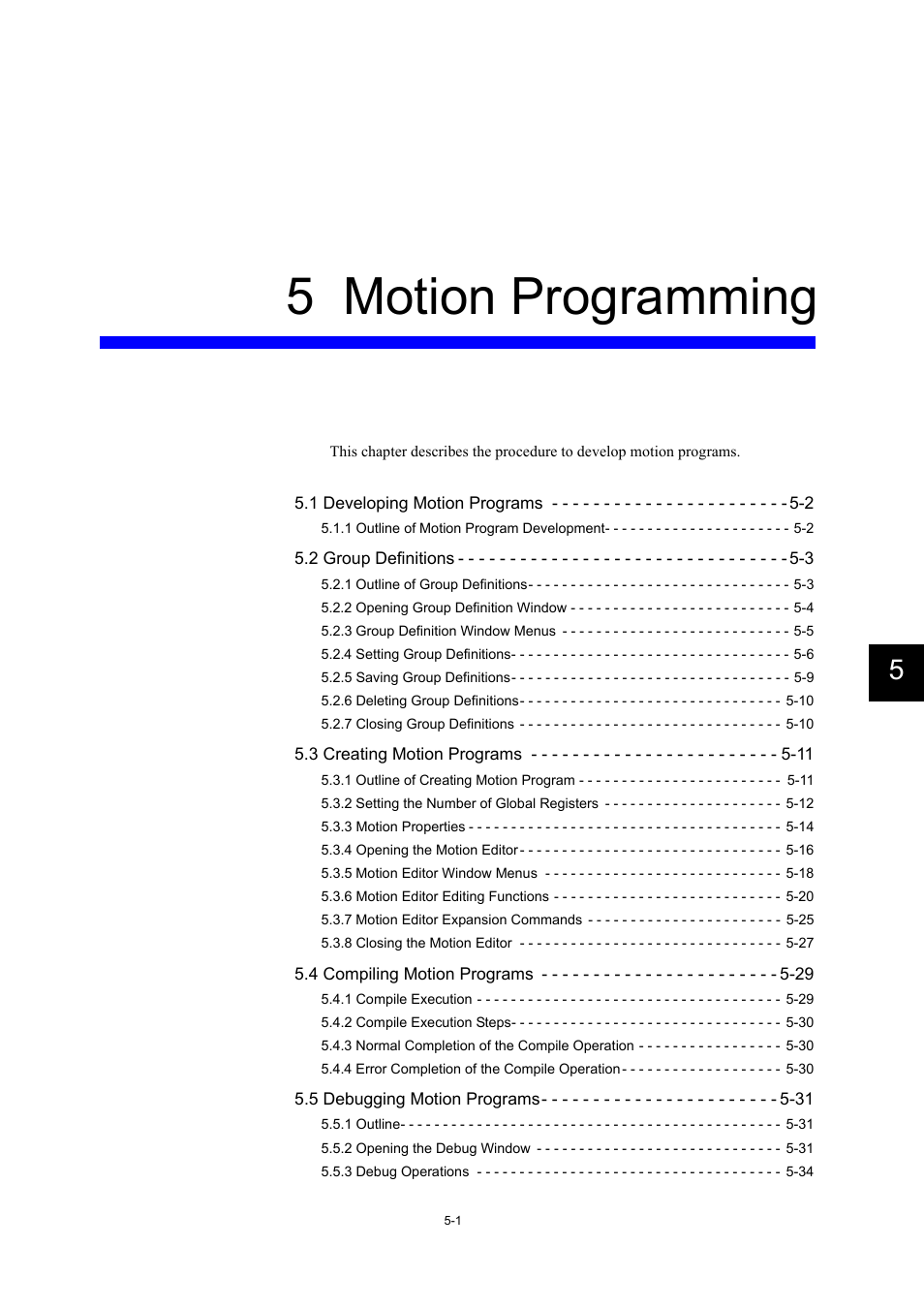 5 motion programming | Yaskawa MP900 Series Machine Controller for Standard Operation User Manual | Page 296 / 509