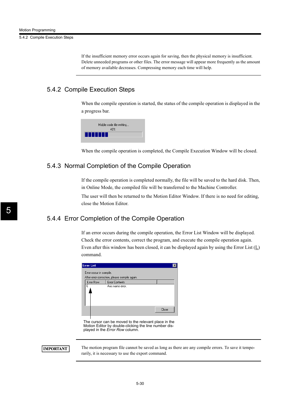 2 compile execution steps, 3 normal completion of the compile operation, 4 error completion of the compile operation | Yaskawa MP900 Series Machine Controller for Standard Operation User Manual | Page 325 / 509