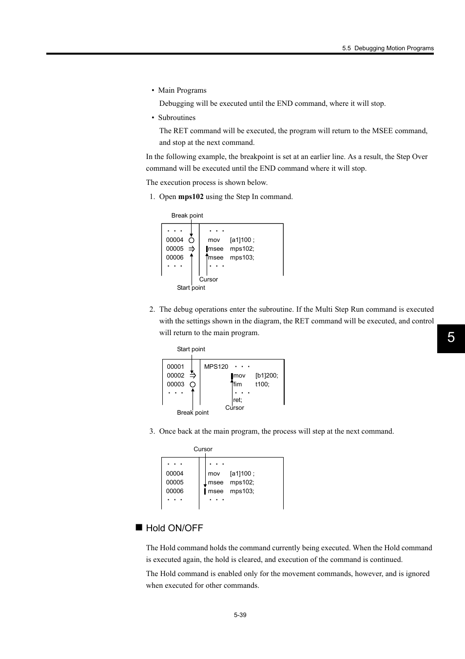 Hold on/off | Yaskawa MP900 Series Machine Controller for Standard Operation User Manual | Page 334 / 509