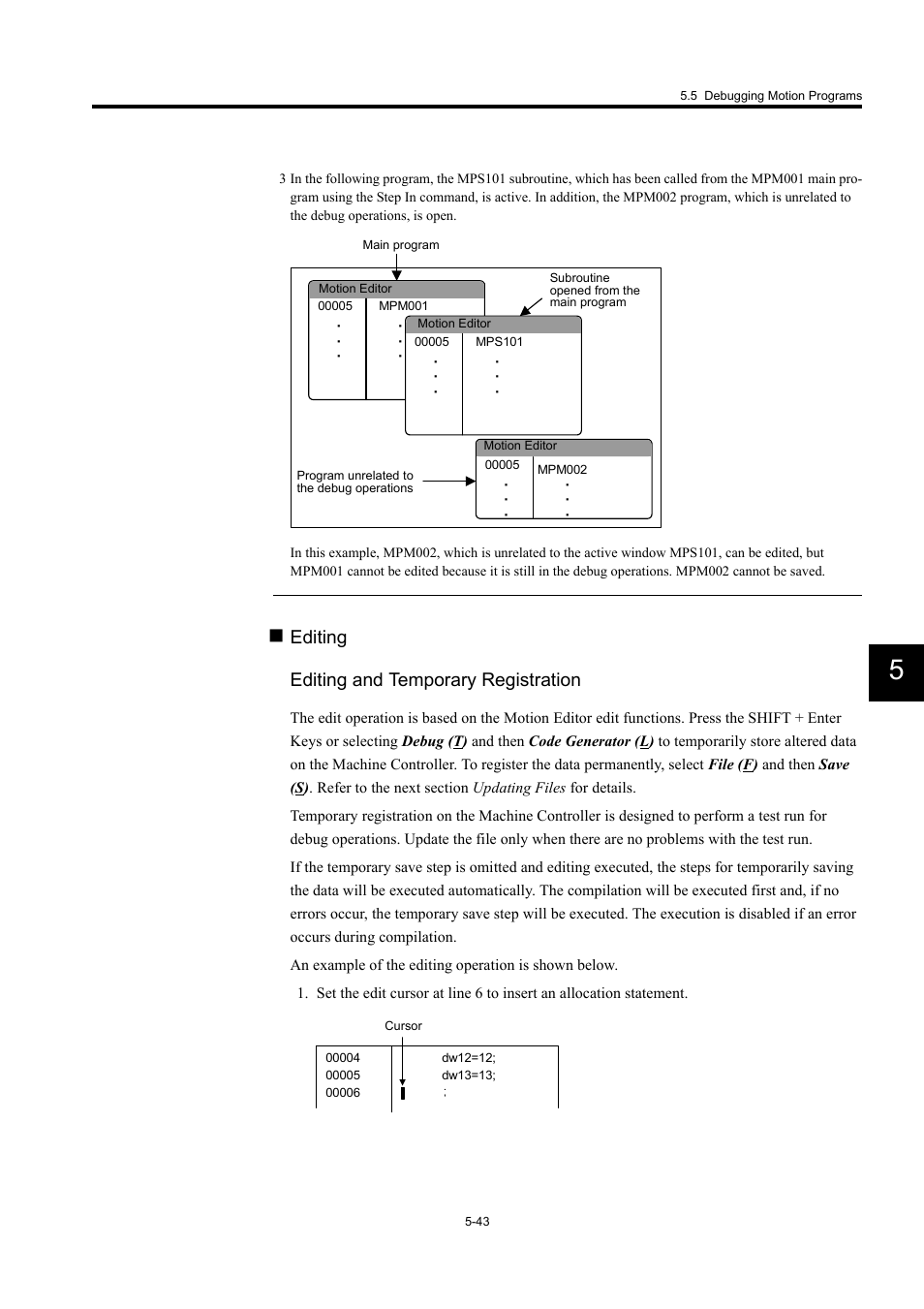 Editing editing and temporary registration | Yaskawa MP900 Series Machine Controller for Standard Operation User Manual | Page 338 / 509