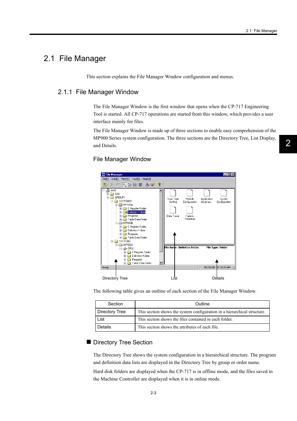 1 file manager, 1 file manager window | Yaskawa MP900 Series Machine Controller for Standard Operation User Manual | Page 36 / 509